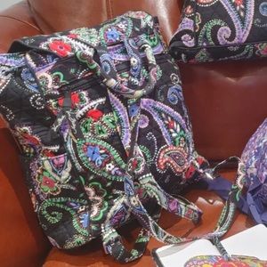 Kiev Paisley Drawstring Backpack11" W x 12.75" H x 5" D 3.5" handle drop